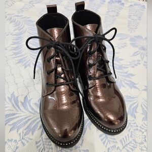 Glossy Rhinestone Lace-ups